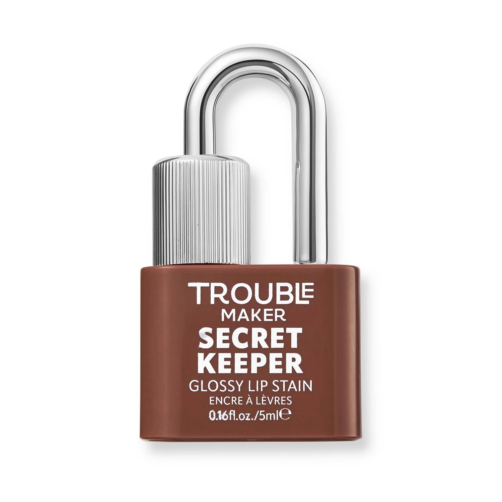 Trouble Maker Secret Keeper Lip Gloss Stain No Trace Chocolate Nude 5ml